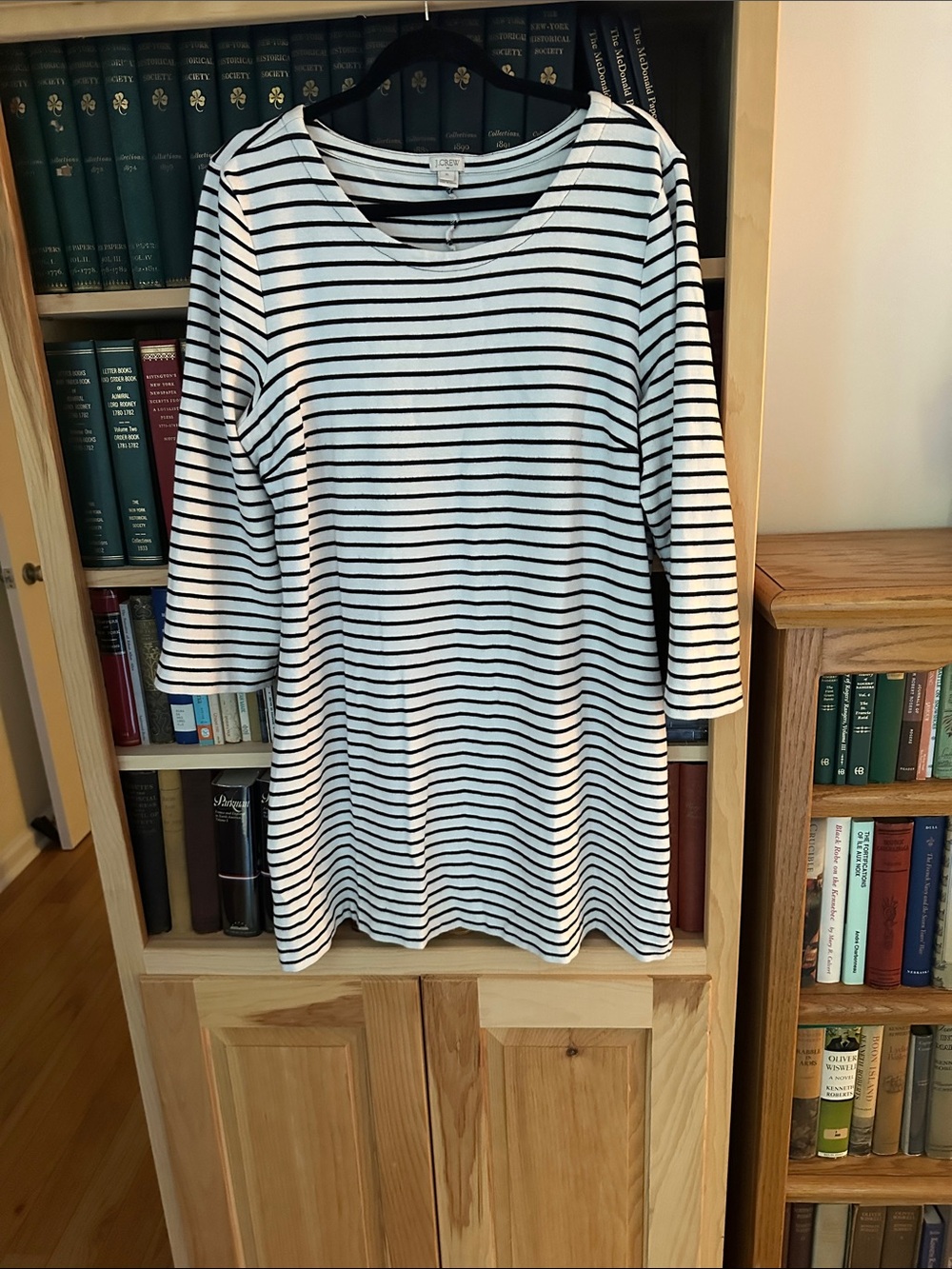 J. Crew Black and White Striped Dress
